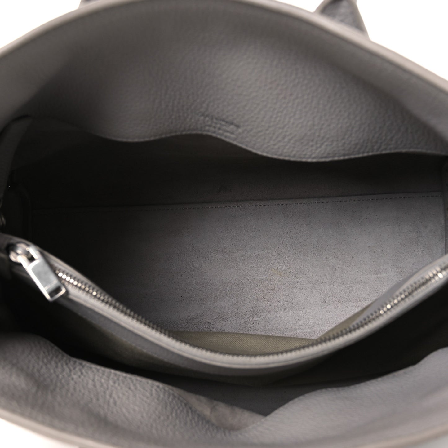 Grained Calfskin Small Supple Sac De Jour Grey