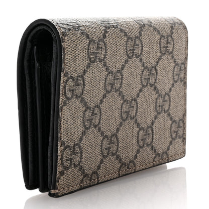 Gucci Dollar Calfskin GG Supreme Monogram GG Marmont Card Case Black Beige Ebony 3 of 7