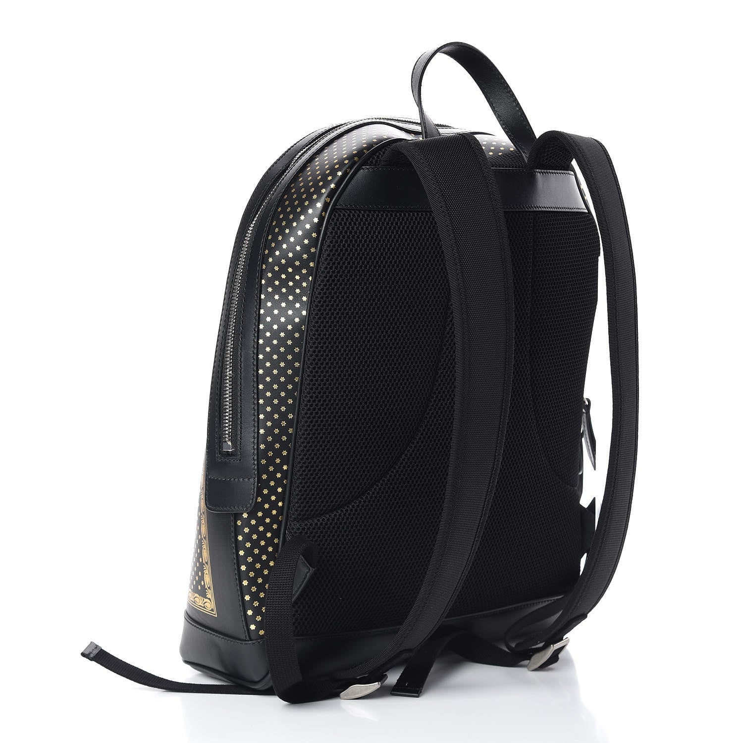 Gucci X SEGA Calfskin GUCCY Stars Dome Backpack Black Gold 3 of 10
