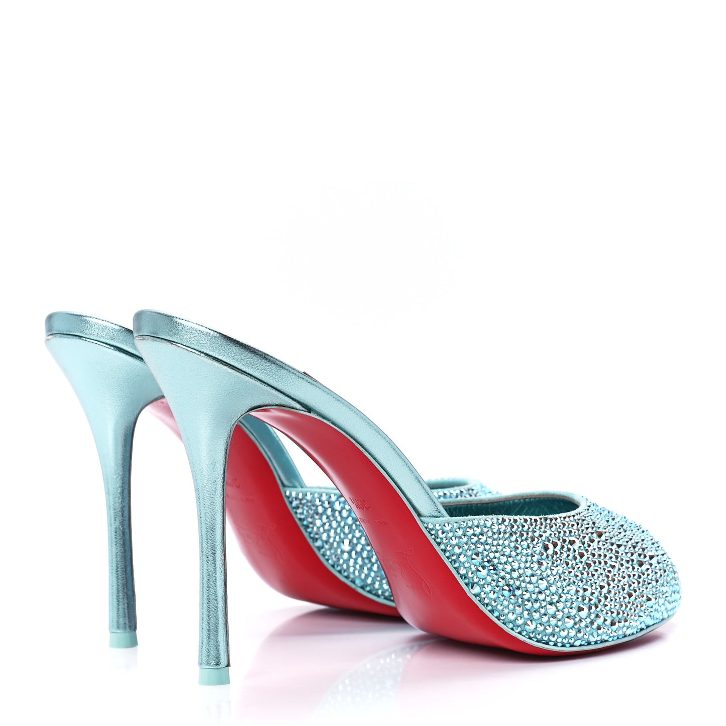 Suede Crystal Strass Me Dolly 100 Sandals 39.5 Mint
