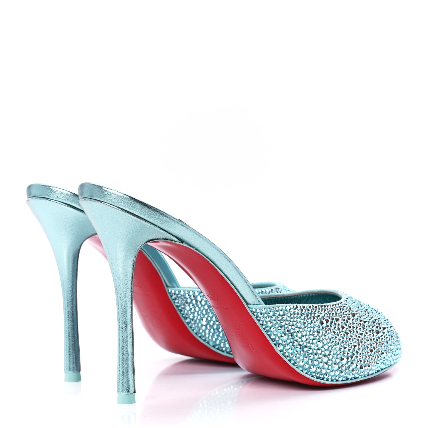 Christian Louboutin Suede Crystal Strass Me Dolly 100 Sandals 39.5 Mint 4 of 8
