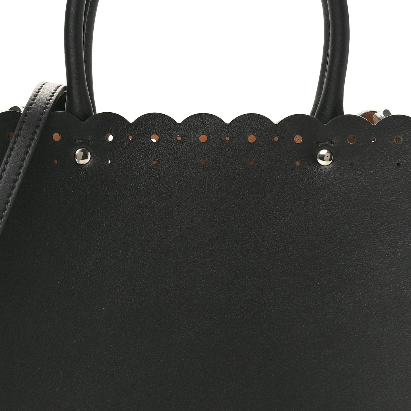 Calfskin Laser Cut Fiori Garance 20 Tote Black