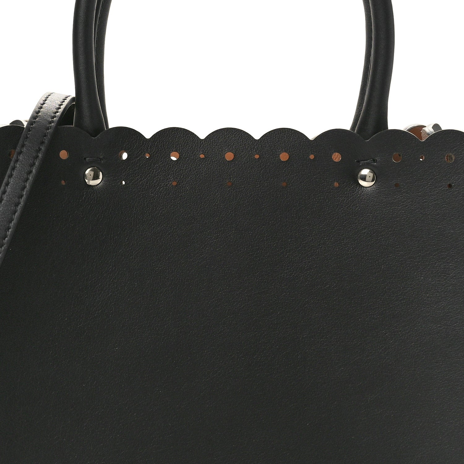 Alaia Calfskin Laser Cut Fiori Garance 20 Tote Black 7 of 9