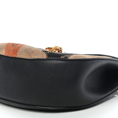 Chloe Suede Calfskin Patchwork Drew Shoulder Bag Black 7 of 9