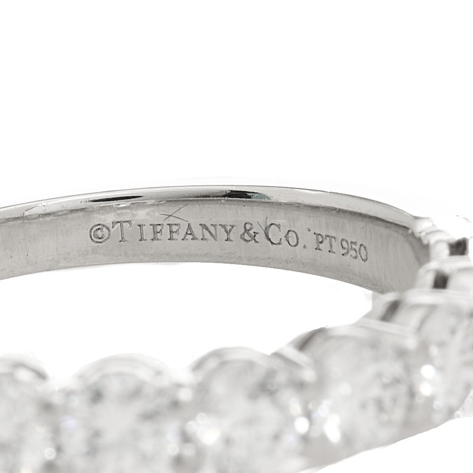 Platinum Diamond 3.5mm Forever Half Circle Band Ring 54 6.75