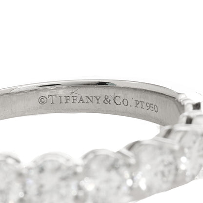 Tiffany Platinum Diamond 3.5mm Forever Half Circle Band Ring 54 6.75 4 of 5
