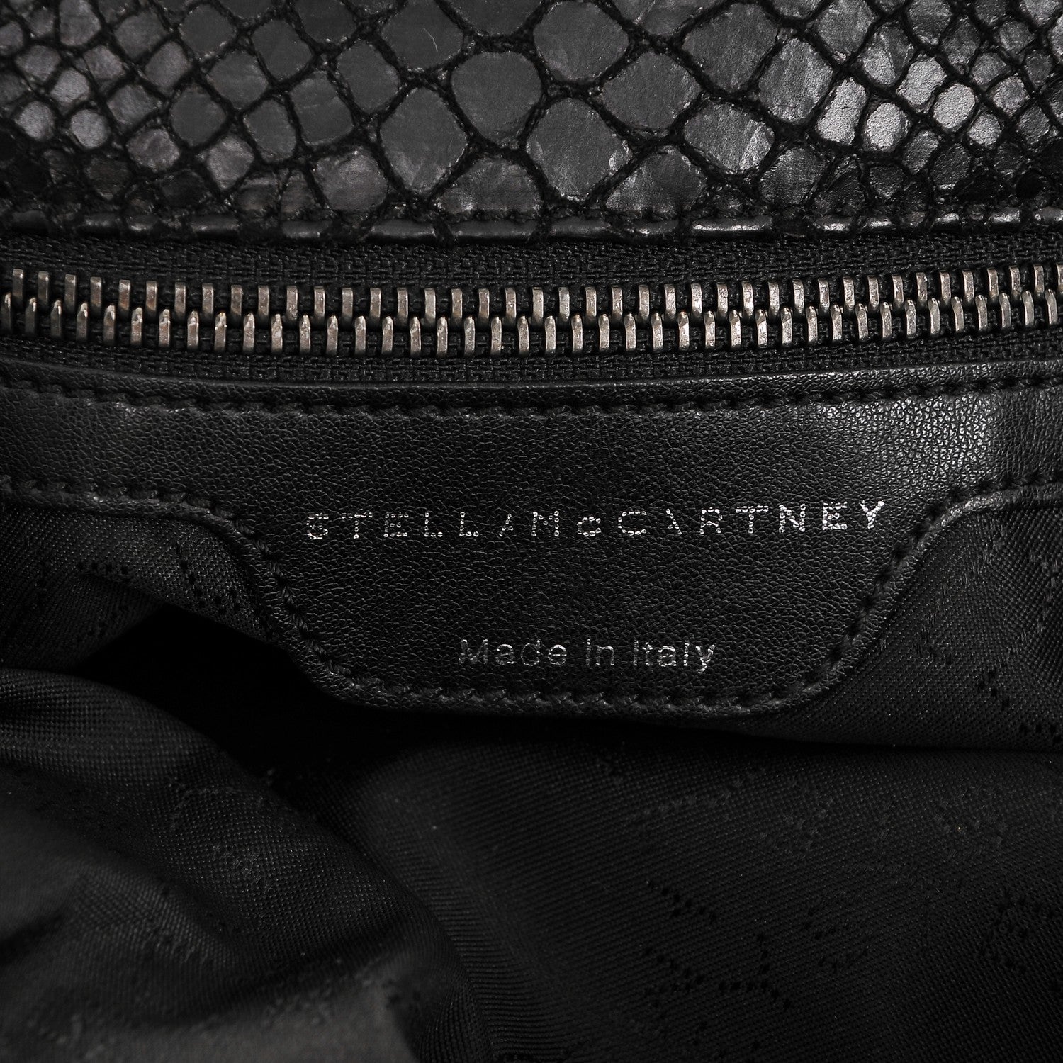 Stella McCartney Metallic Faux Snakeskin Big Falabella Black 7 of 7