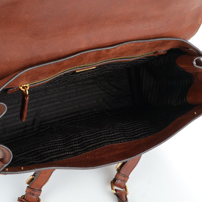 Prada Buffalo Briefcase Palissandro 5 of 7