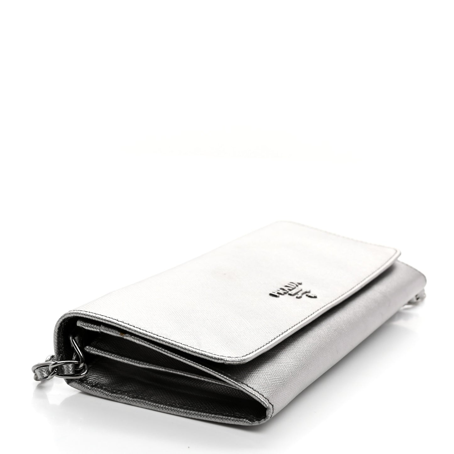 Saffiano Metal Oro Chain Wallet Cromo