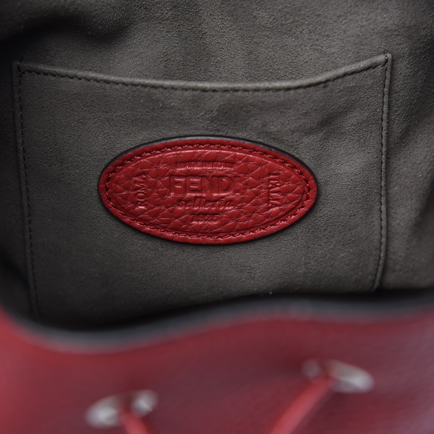 Fendi Cuoio Romano Selleria F is Fendi Grande Mon Tresor Pocket Bucket Bag Rosso 6 of 9