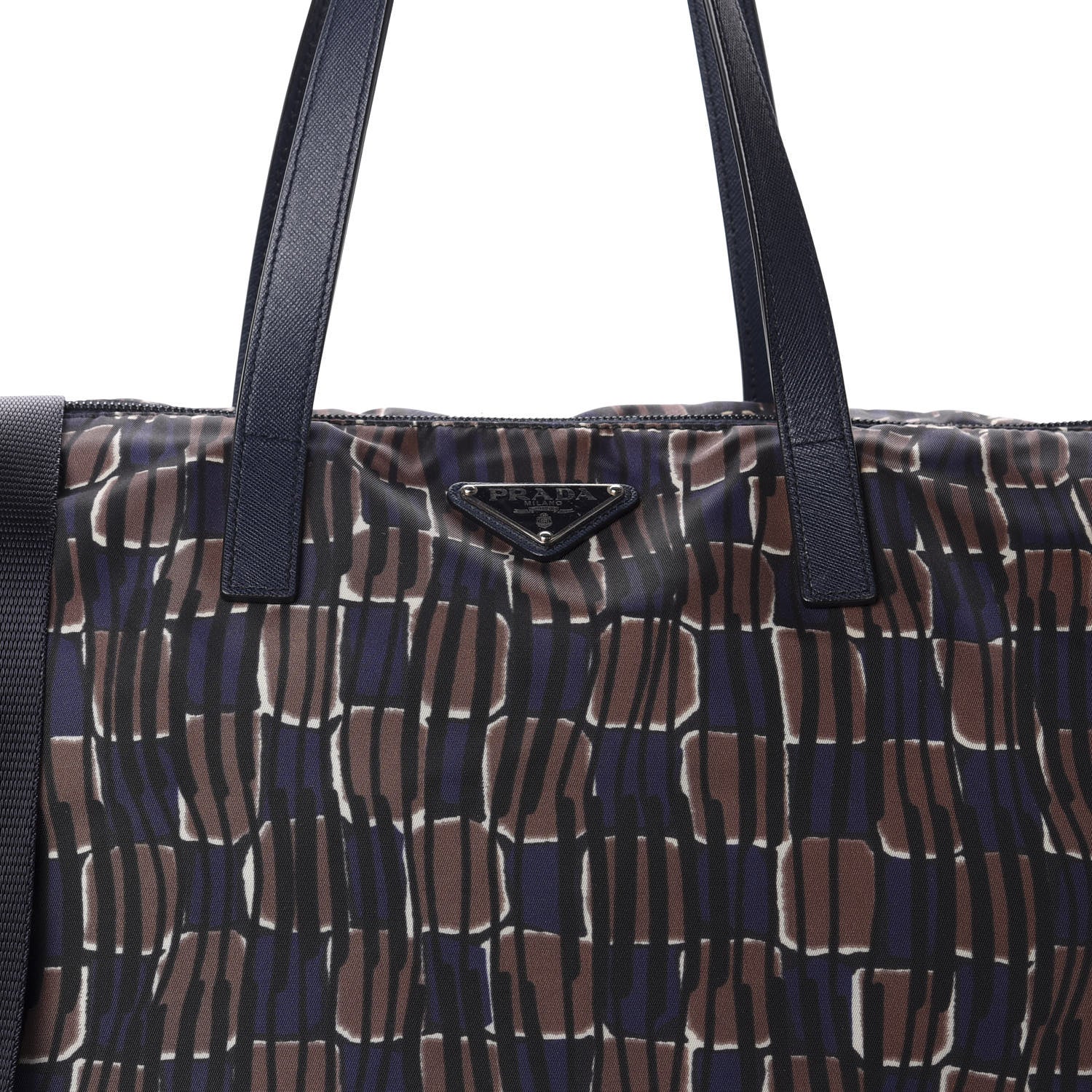 Prada Tessuto Nylon Saffiano Print Tote Oceano Dis 9 of 9