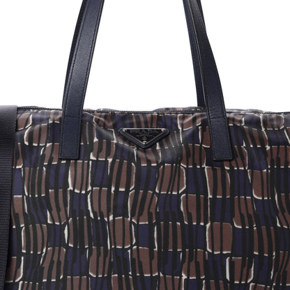 Prada Tessuto Nylon Saffiano Print Tote Oceano Dis 9 of 9