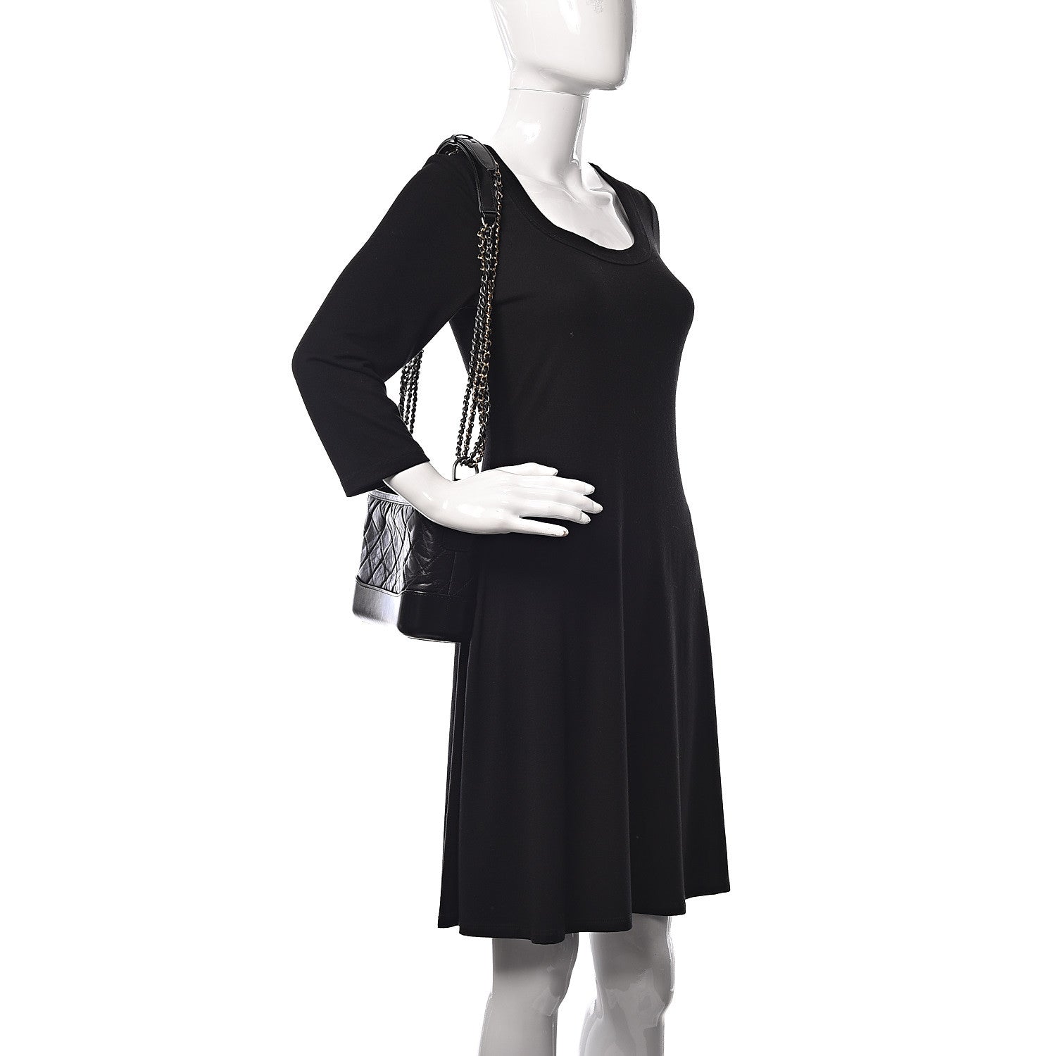 Chanel Aged Calfskin Quilted Small Gabrielle Hobo Black 2 of 10