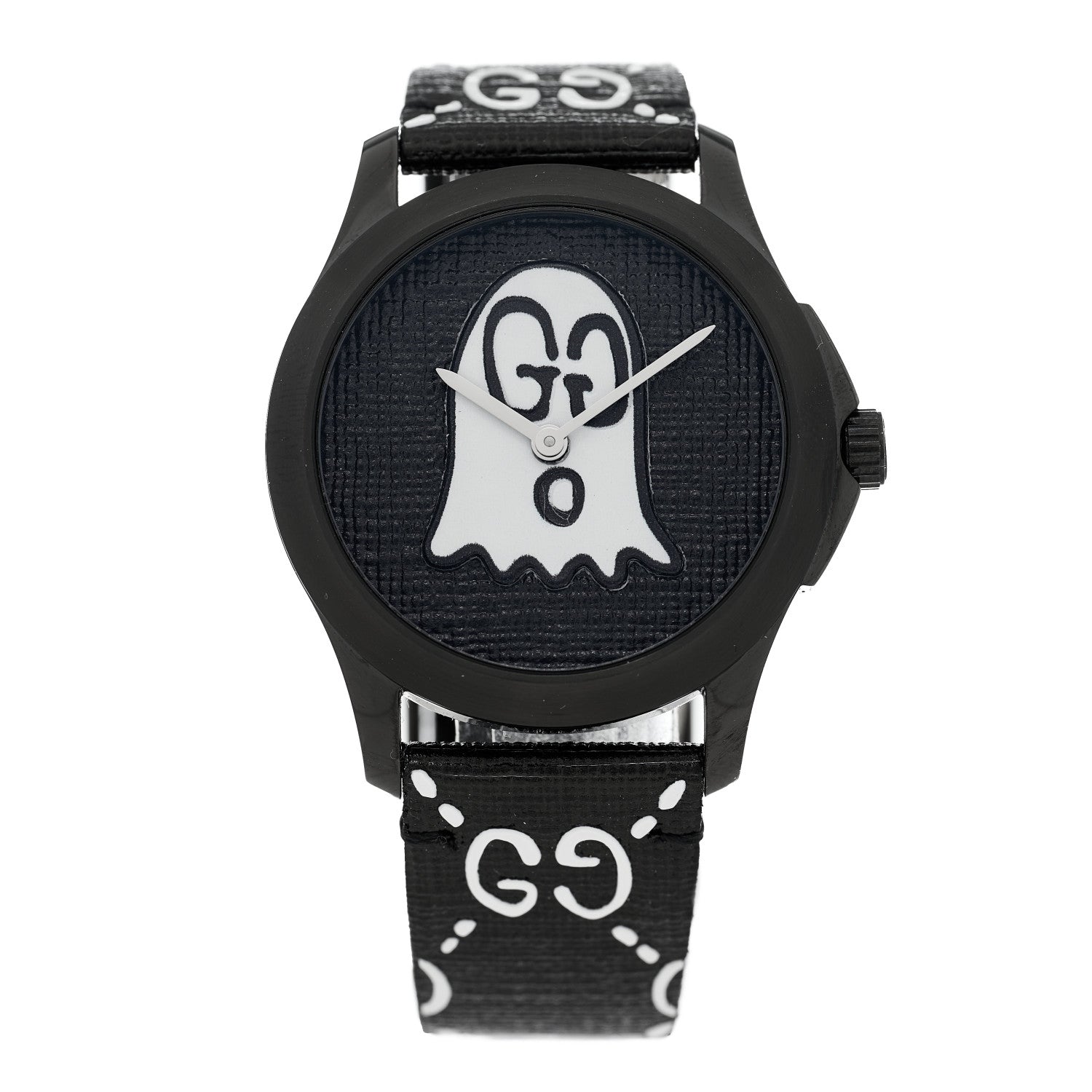 Gucci PVD Stainless Steel Canvas 38mm G-Timeless Ghost Quartz Watch Black 1 of 4