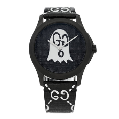 Gucci PVD Stainless Steel Canvas 38mm G-Timeless Ghost Quartz Watch Black 1 of 4