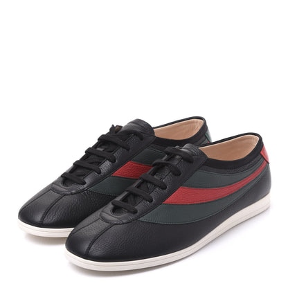 Gucci Calfskin Mens Web Falacer Sneakers 10.5 Black 2 of 8