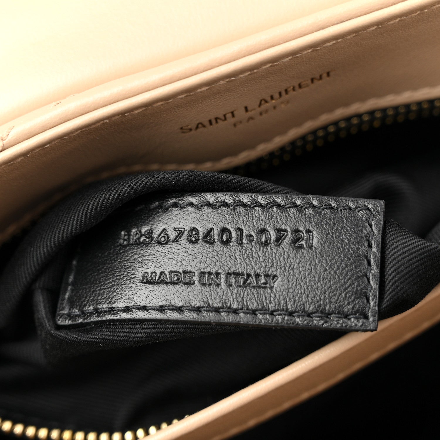 Saint Laurent Calfskin Y Quilted Monogram Toy Loulou Crossbody Bag Dark Beige 7 of 10