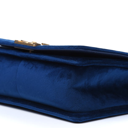 Chanel Velvet Quilted Medium Boy Flap Dark Blue 9 of 11