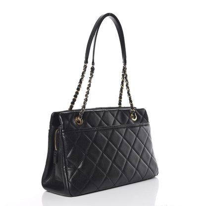 Chanel Caviar Quilted CC Timeless Soft Tote Black 3 of 10