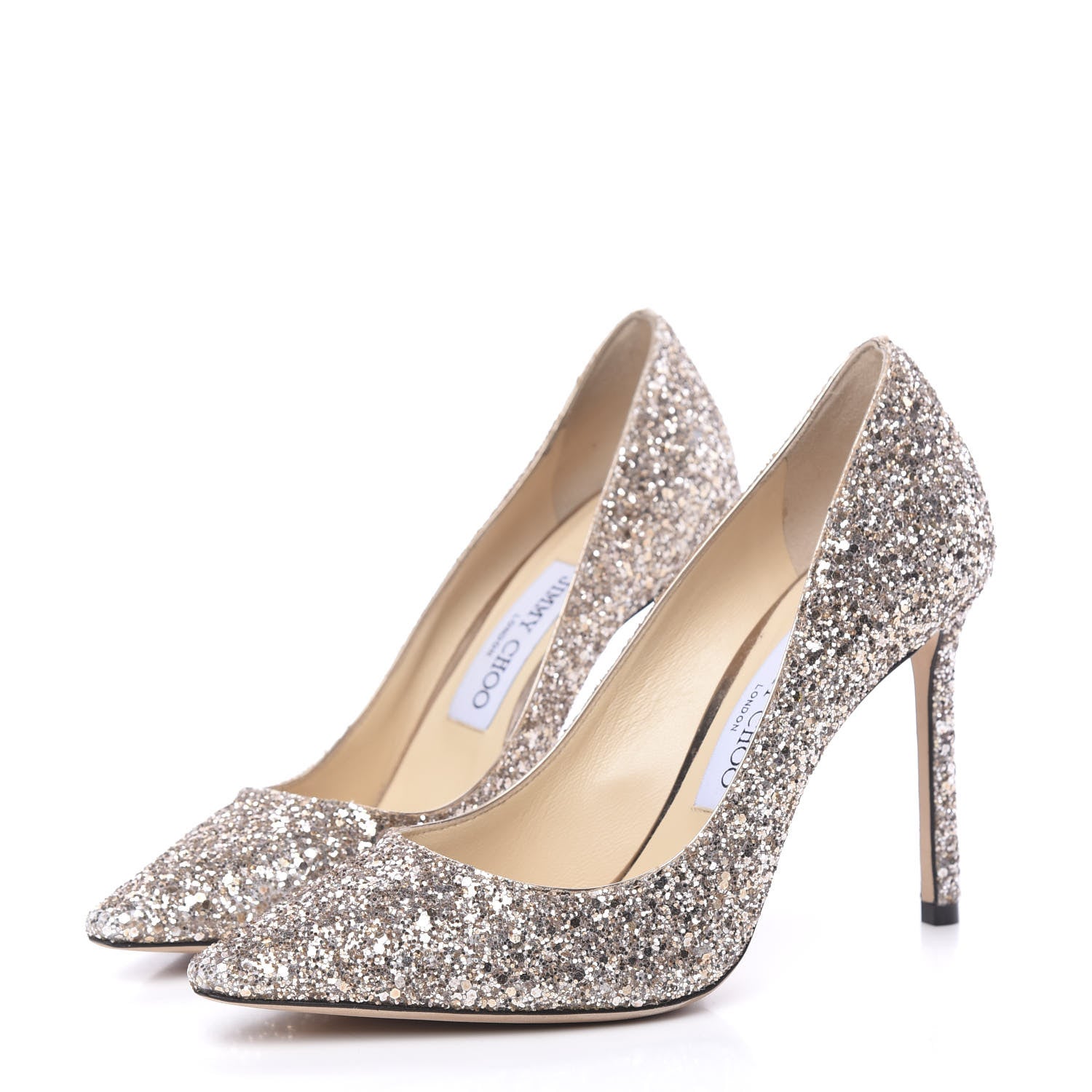 Jimmy Choo Coarse Glitter Romy 100 Pumps 37 Anthracite 3 of 8
