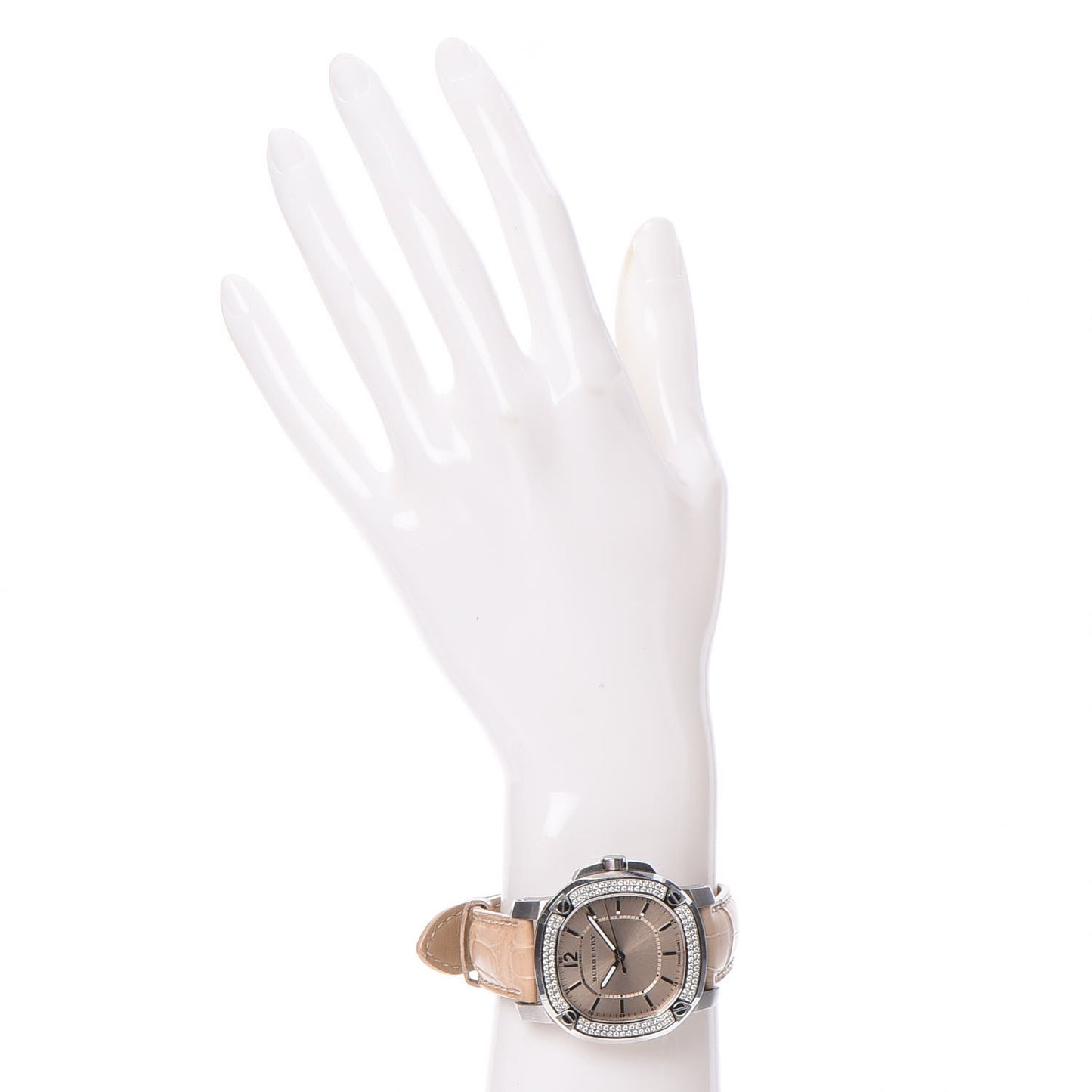 Stainless Steel Alligator Diamond Bezel 38mm The Britain Quartz Watch Champagne BBY1400