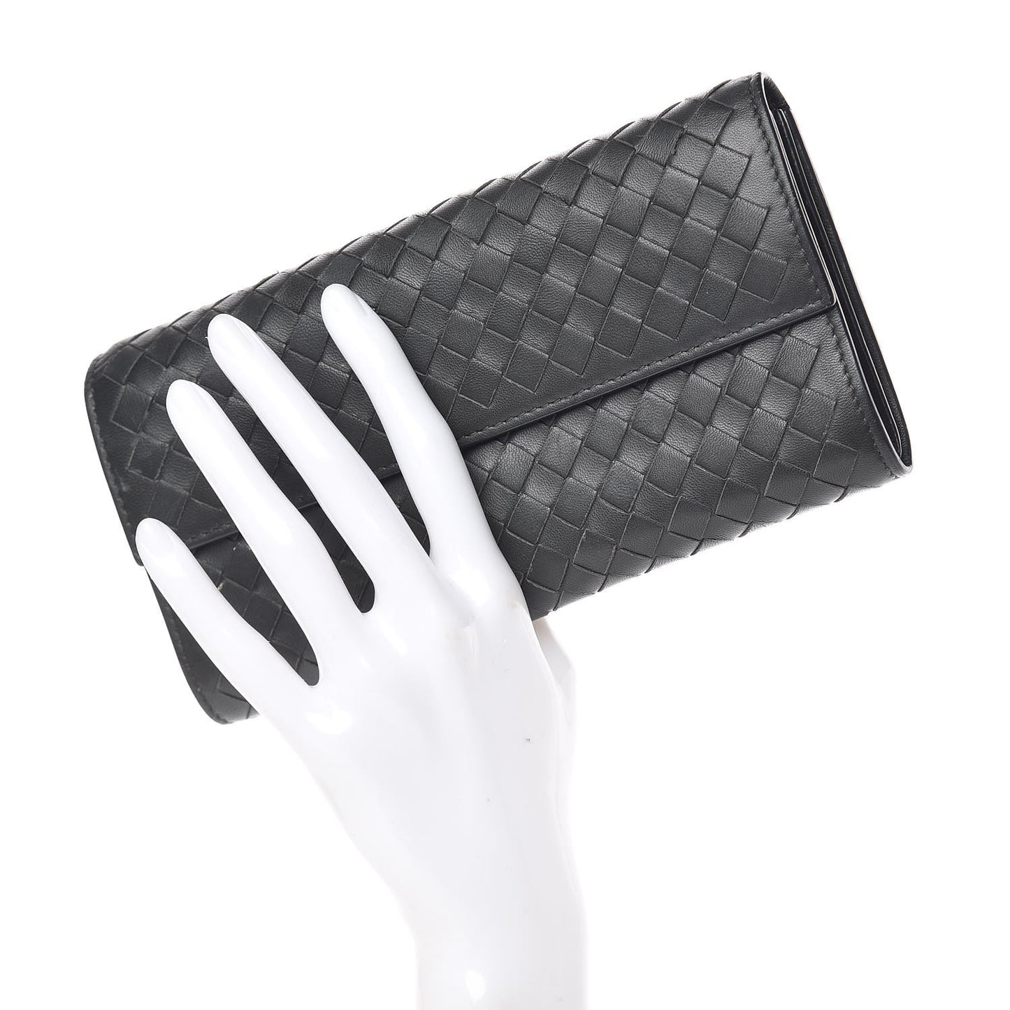 Nappa Intrecciato Continental Wallet Light Grey
