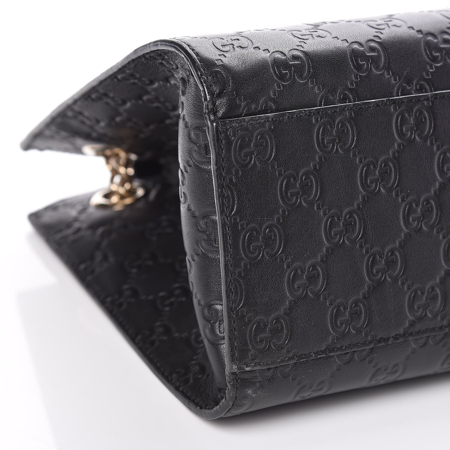 Gucci Guccissima Large Emily Chain Shoulder Bag Black 12 of 17