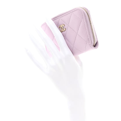 Chanel Caviar Quilted Zip Coin Purse Light Purple 2 of 8
