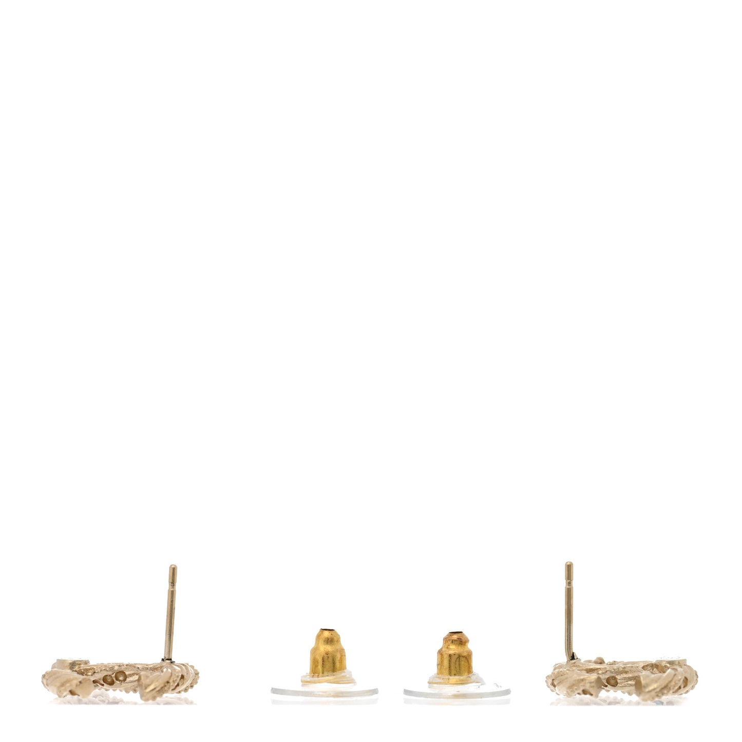 Crystal Twisted CC Earrings Gold