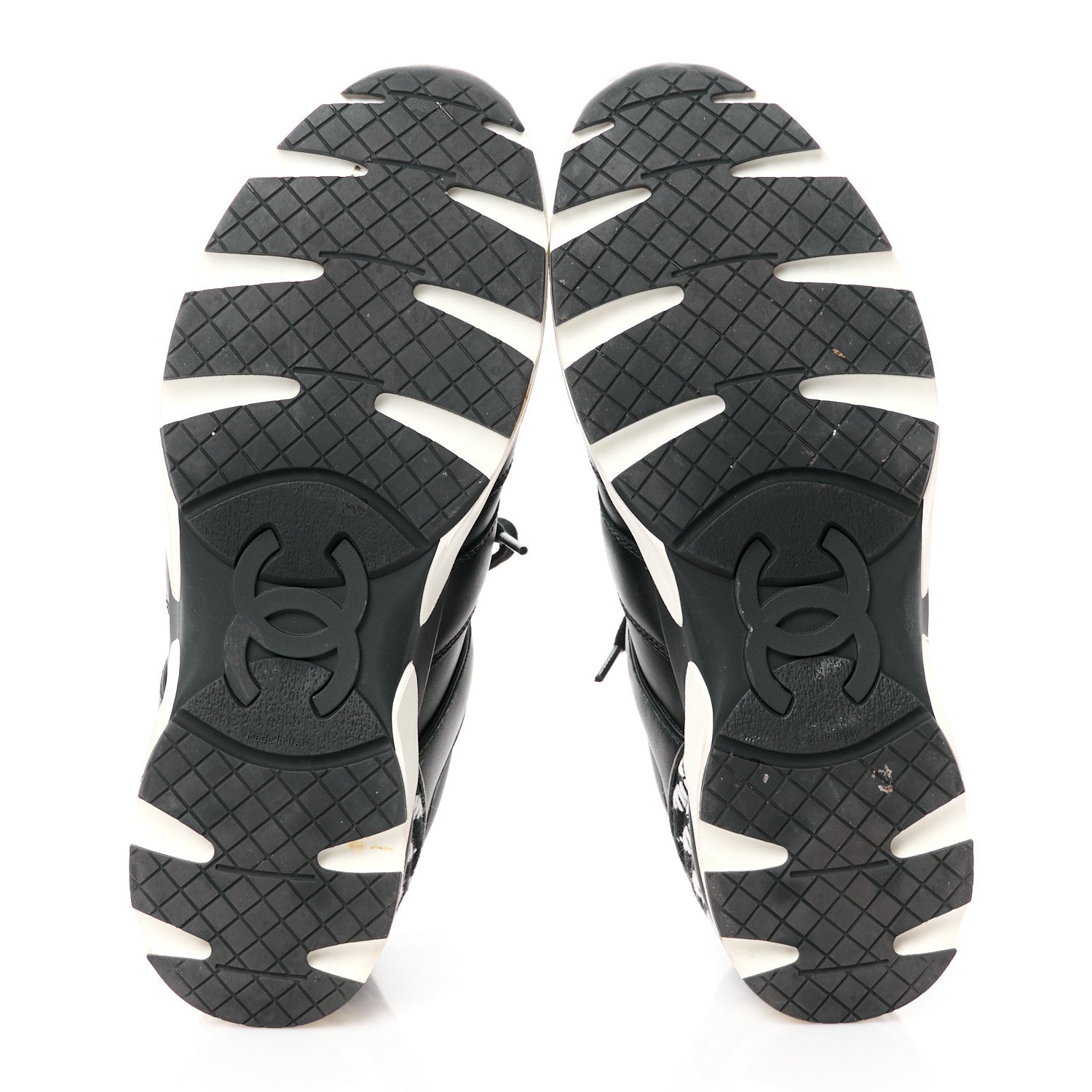 Chanel Calfskin Womens Sneakers 39.5 Black White 5 of 8