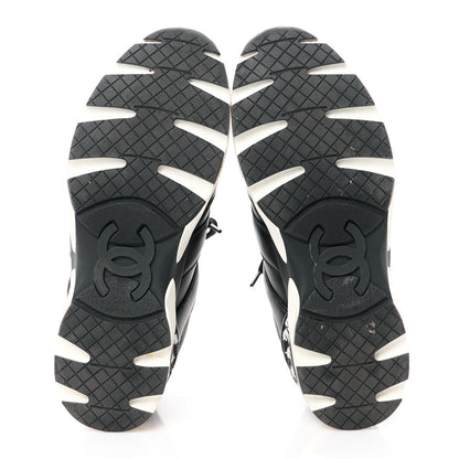 Chanel Calfskin Womens Sneakers 39.5 Black White 5 of 8