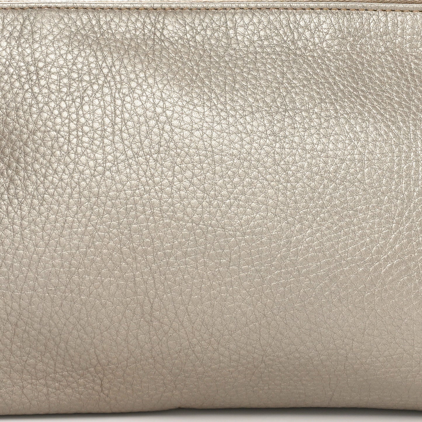 Metallic Pebbled Calfskin Tassel Clutch Pewter