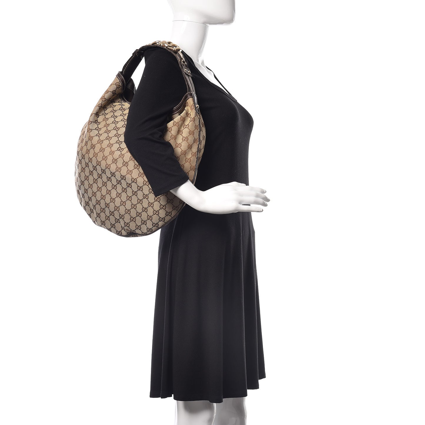 Monogram Large Wave Hobo Dark Brown