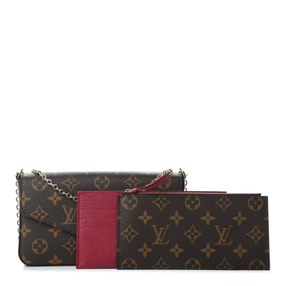 Louis Vuitton Monogram Pochette Felicie Chain Wallet Fuchsia 3 of 13