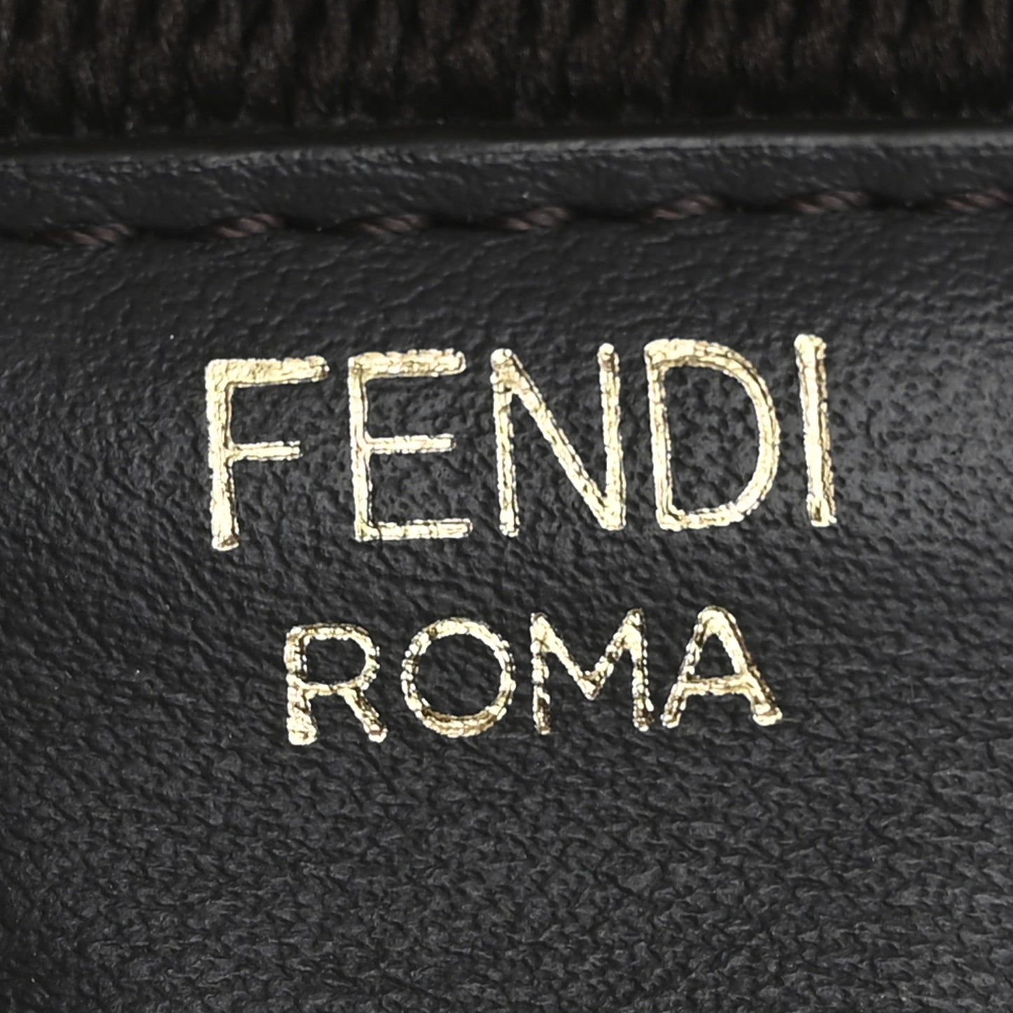 Ribbon Vitello Century FF 1974 Flat Studded Strap You Fango Marrone Ebano
