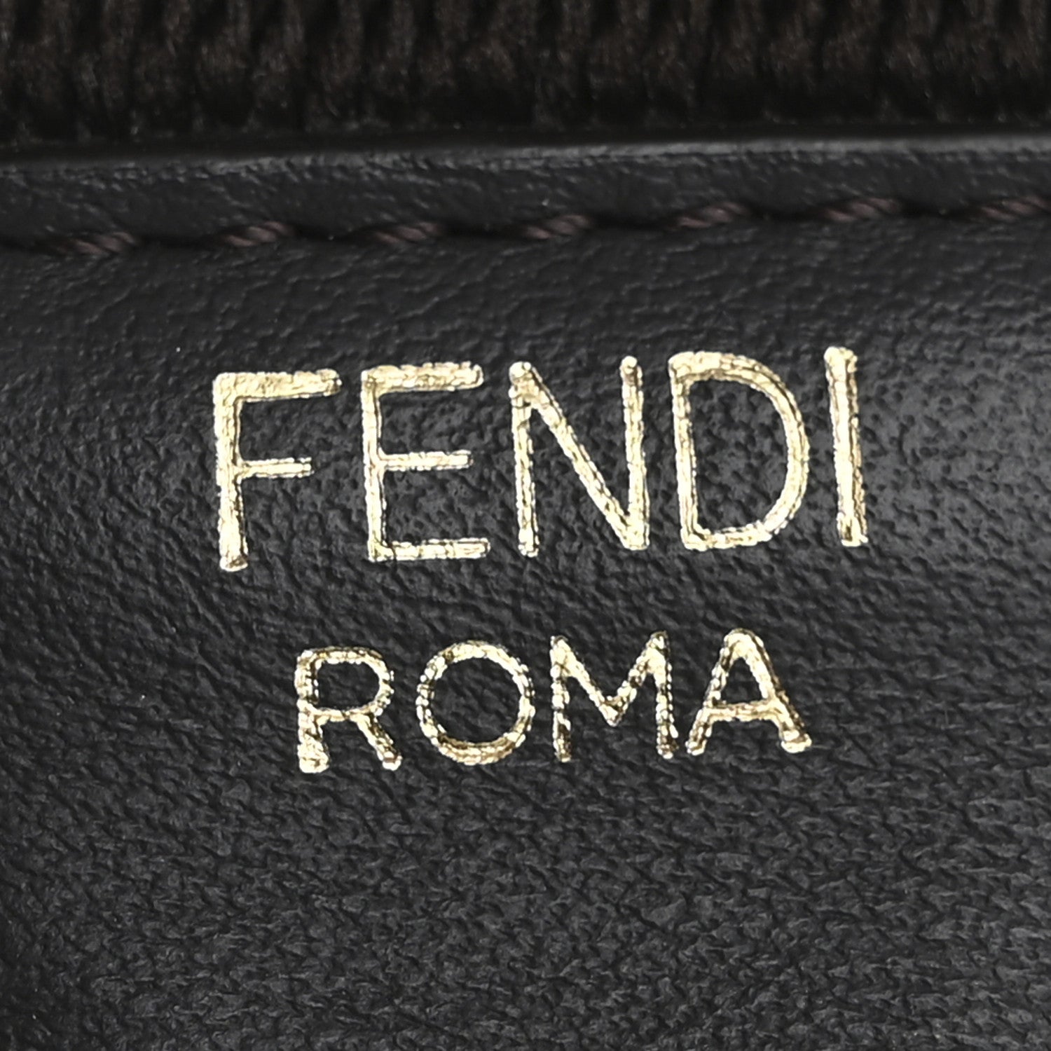 Fendi Ribbon Vitello Century FF 1974 Flat Studded Strap You Fango Marrone Ebano 4 of 6