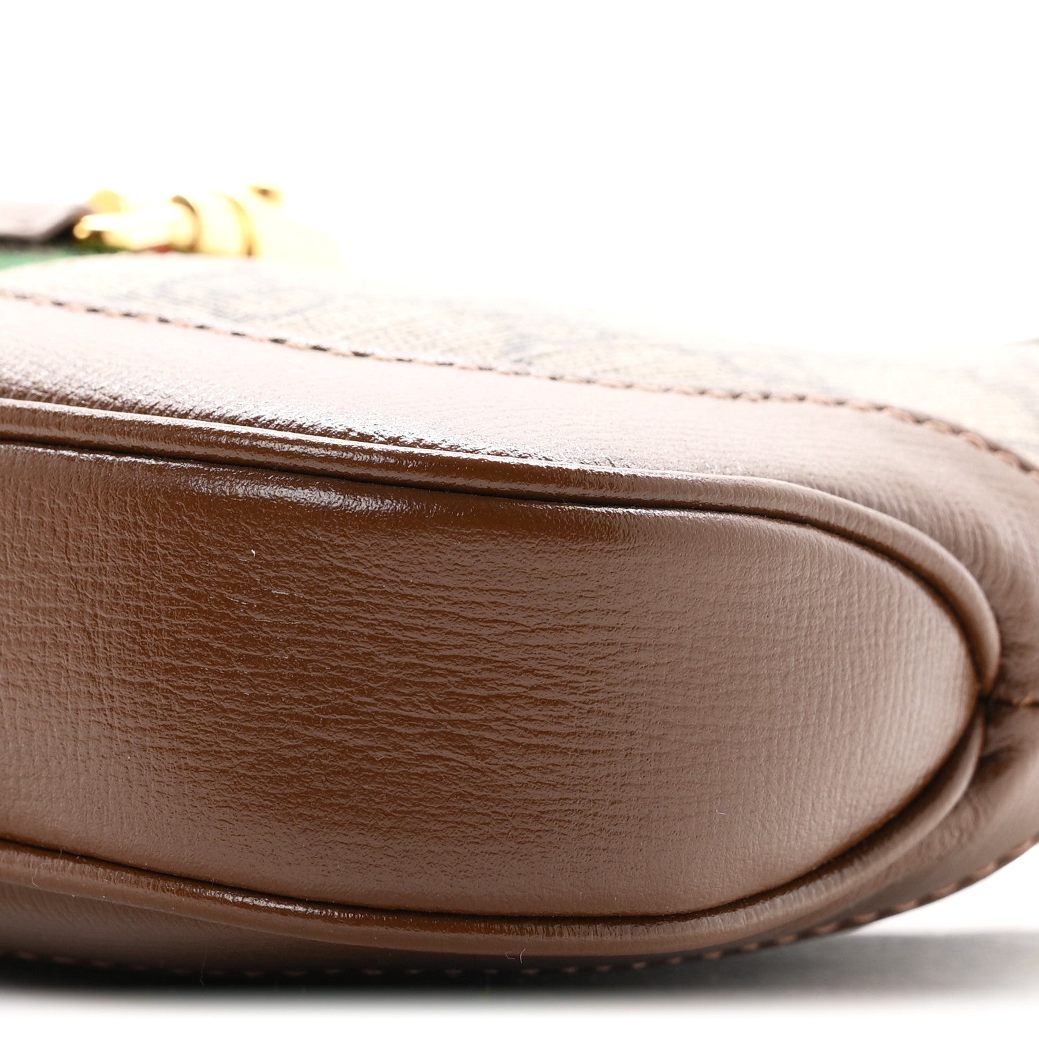 Gucci GG Supreme Monogram Azalea Calfskin Web Mini Jackie 1961 Hobo Beige Ebony Brown Sugar 10 of 13