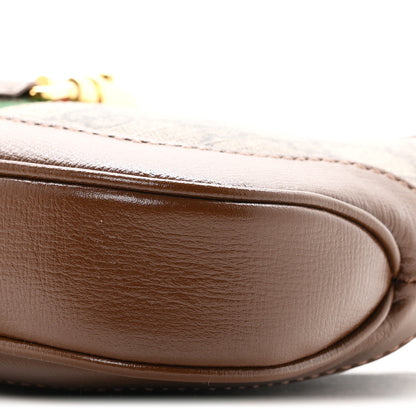 Gucci GG Supreme Monogram Azalea Calfskin Web Mini Jackie 1961 Hobo Beige Ebony Brown Sugar 10 of 13