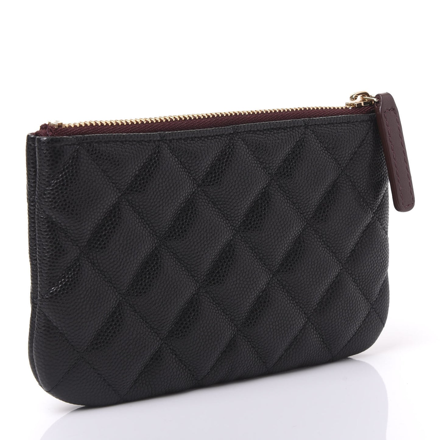 Caviar Quilted Small Cosmetic Case Black