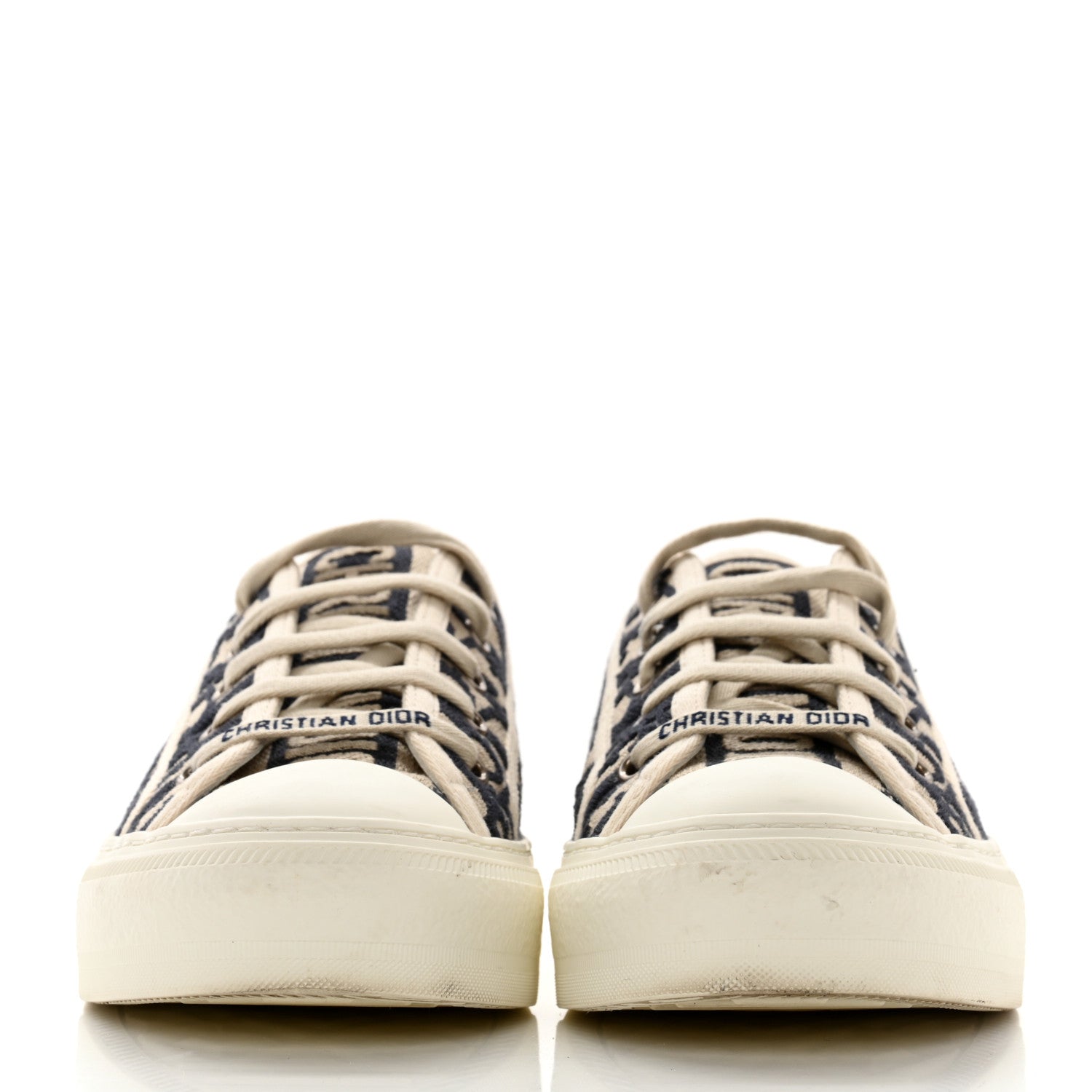 Christian Dior Canvas Oblique Walk'N'Dior Low Top Sneakers 37 Deep Blue 2 of 8