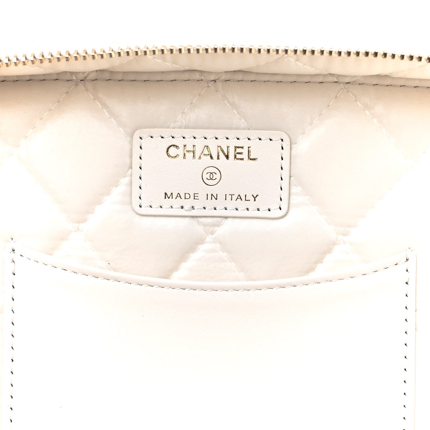 Chanel Caviar Quilted Large Vanity Pouch White 6 of 10