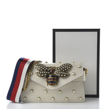 Gucci Nappa Pearl Studded Mini Queen Margaret Broadway Shoulder Bag Mystic White 12 of 12