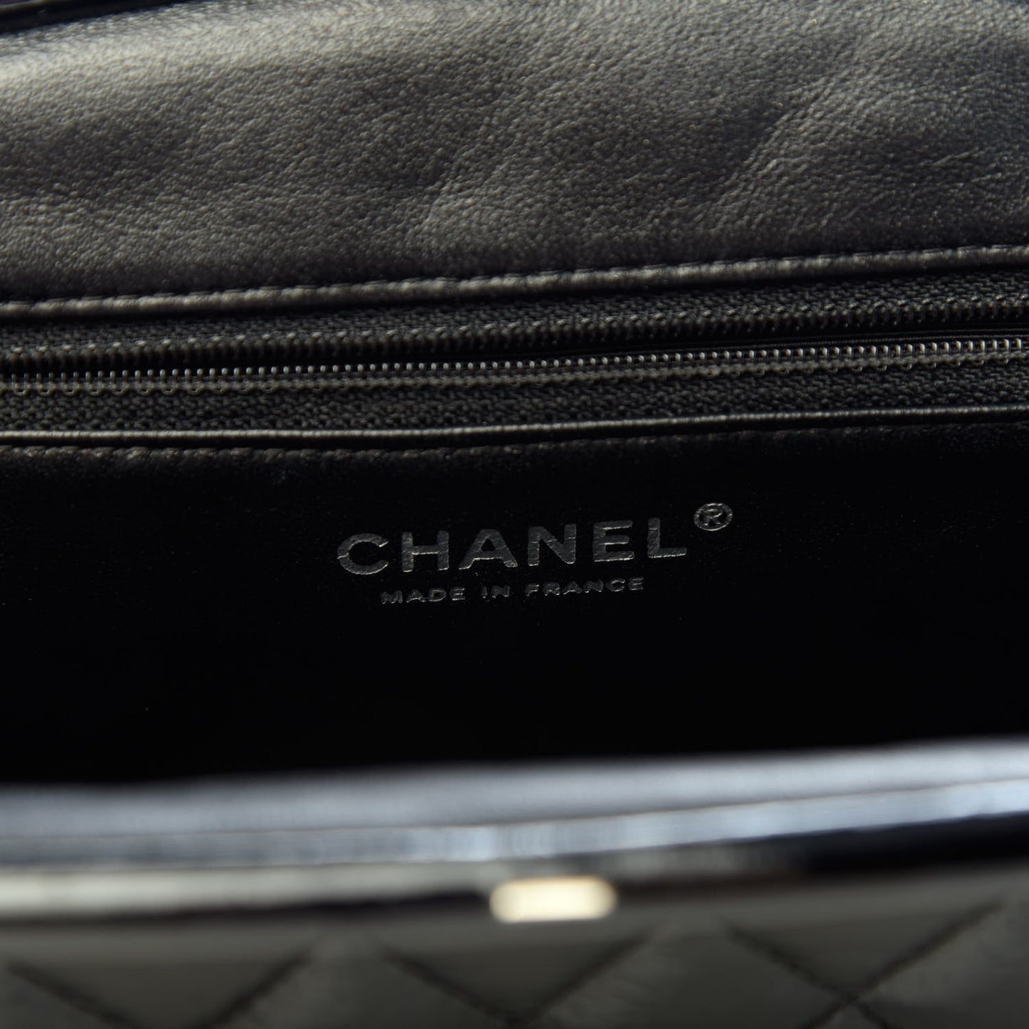 Distressed Patent Quilted Timeless Clutch Black