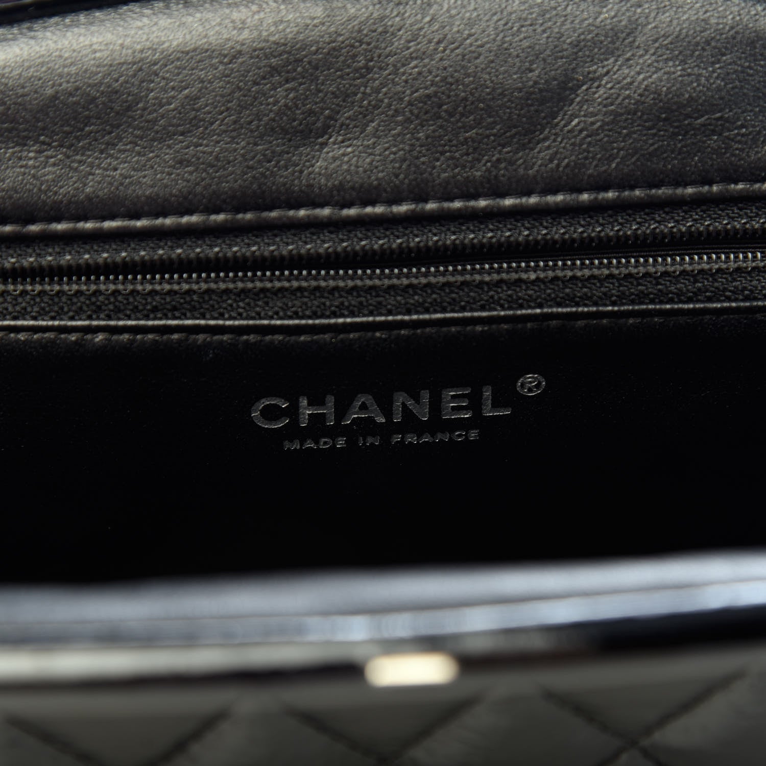 Chanel Distressed Patent Quilted Timeless Clutch Black 6 of 7