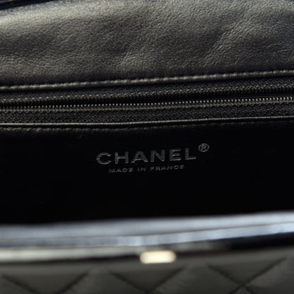 Chanel Distressed Patent Quilted Timeless Clutch Black 6 of 7