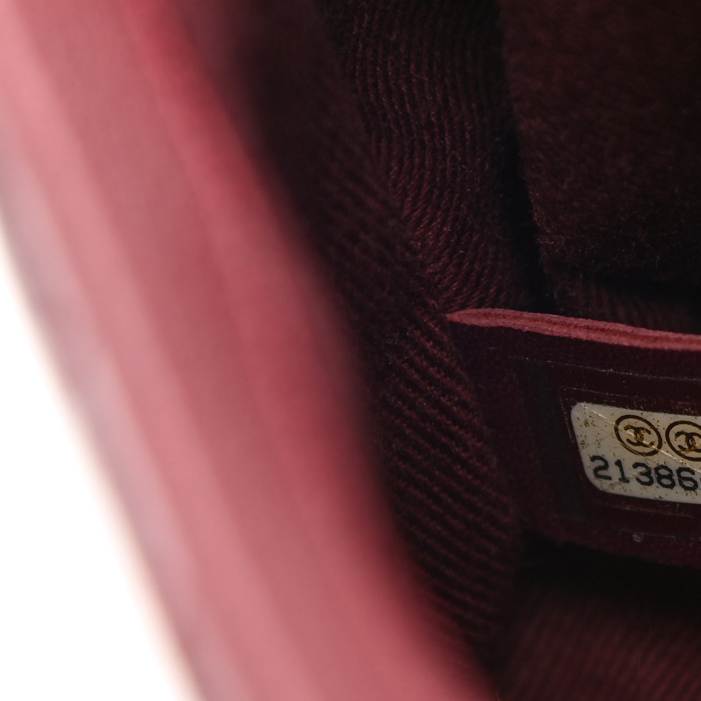 Patent Goatskin Quilted Medium CC Eyelet Flap Burgundy