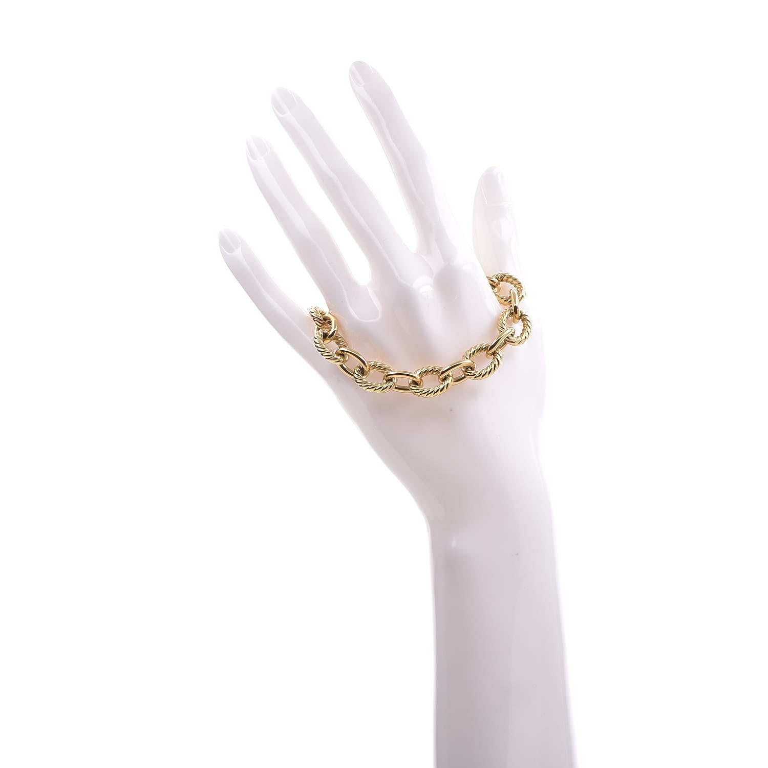 David Yurman 18K Yellow Gold 12mm Large Oval Link Bracelet 2 of 5