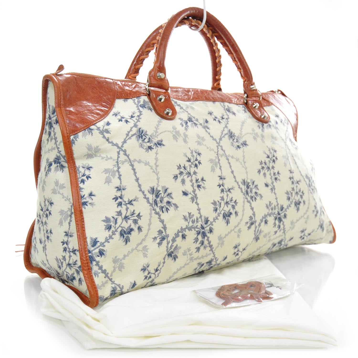 Balenciaga Chevre Toile de Jouy Floral Work Rouille 2 of 8