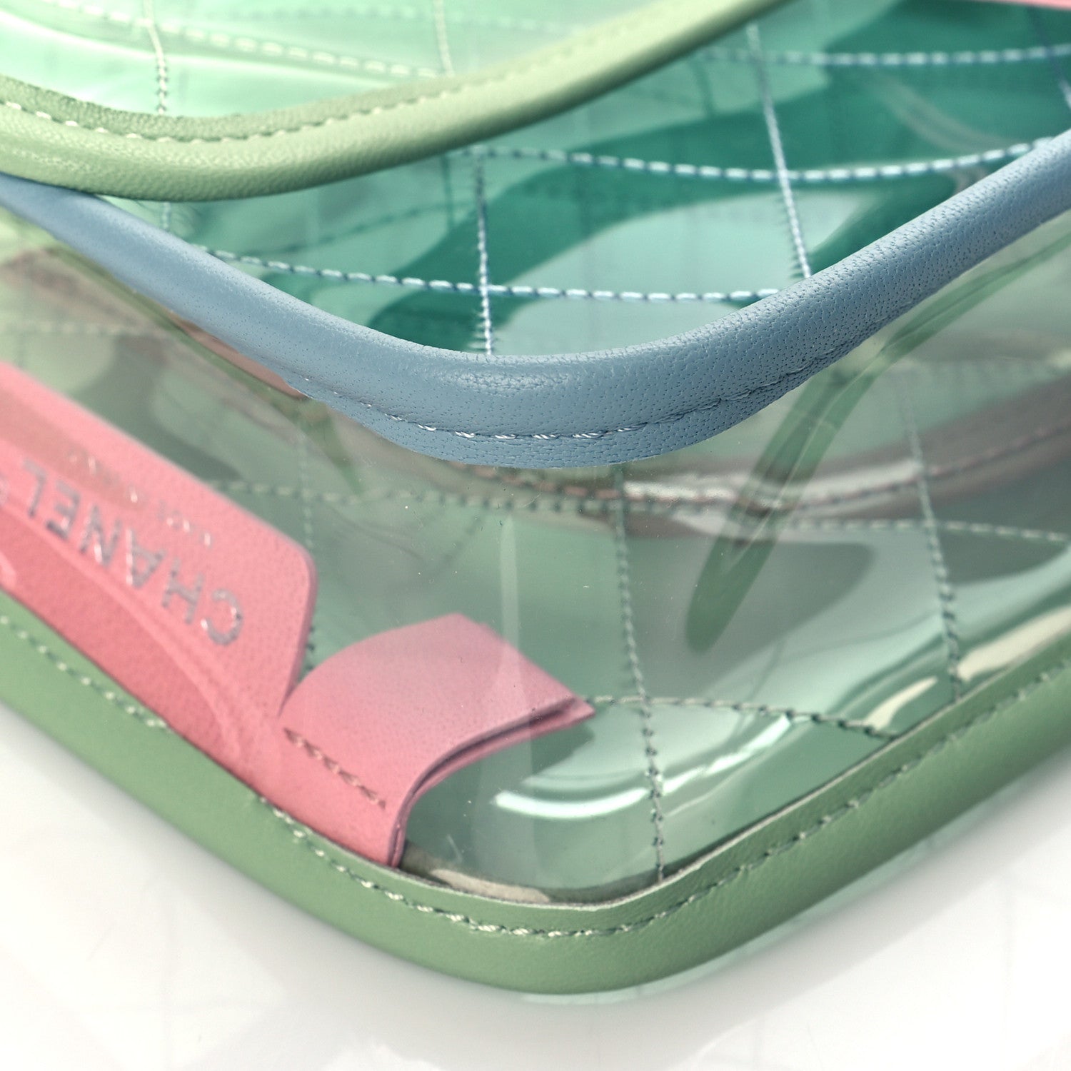 Chanel Lambskin PVC Quilted Medium Coco Splash Flap Blue Green 8 of 10