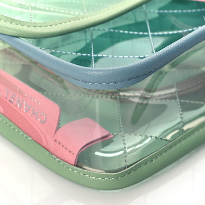 Chanel Lambskin PVC Quilted Medium Coco Splash Flap Blue Green 8 of 10